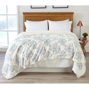 Blanket Fleece Bed Sherpa Warm Super Soft Plush Reversible Floral Full/Queen